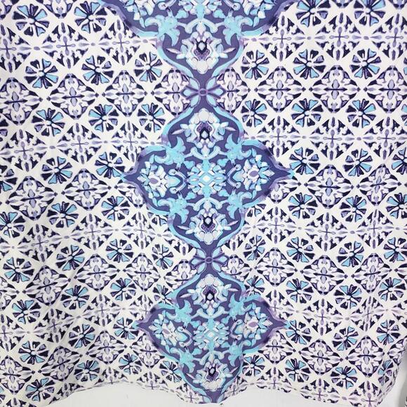 Lands End Top Womens Small Long Sleeve Stretchy Flower All OVer Maximalist Print - Picture 4 of 8